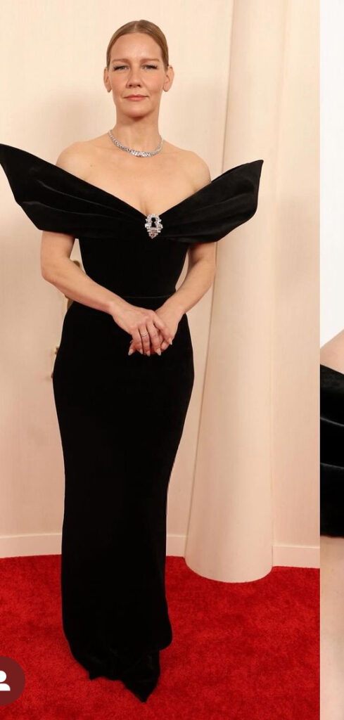 Sandra Huller in Schiaparelli alla notte degli OSCAR 2024