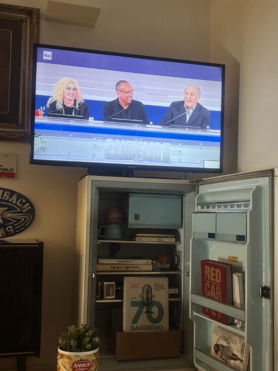 Antonella Clerici, Carlo Conti e Gerry Scotti in conferenza stampa