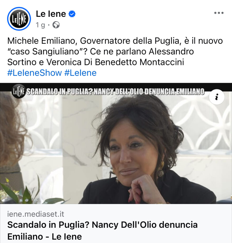 La denuncia di Nancy Dell'Olio a La Iene