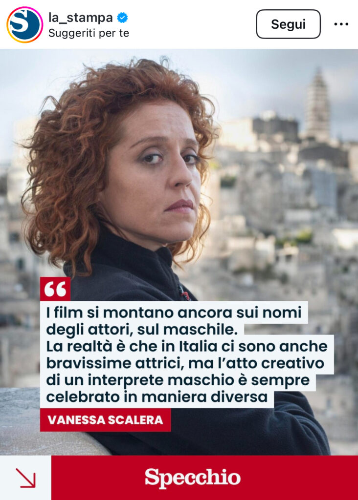 dichiarazione di vanessa scalera su La Stampa