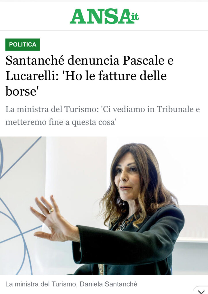 foto della santanchè . scandalo borse tra le notizie di oggi