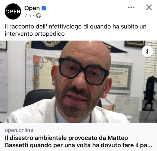 pagina di Open con foto di Bassetti