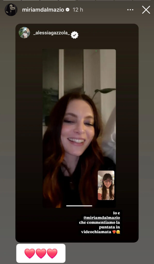 videochiamata tra miriam dalmazio e Alessia Gazzolla, autrice del libro da cui la serie Costanza è tratta