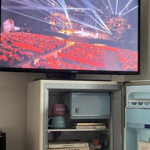 L'apertura della serata dei David con le luci e l'esibizione di Mika